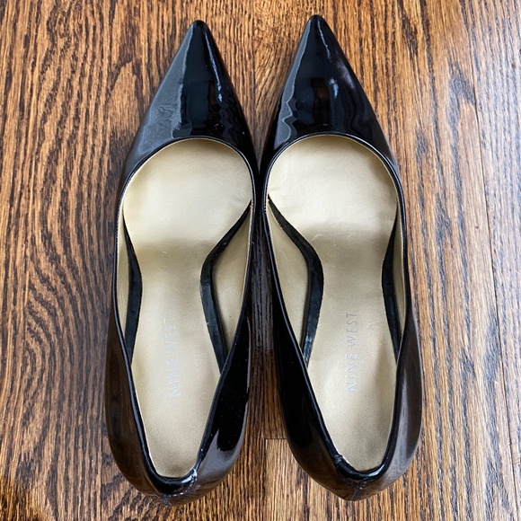 Nine West Patent Stiletto Heels - Black -  Sz 6 - Picture 8 of 16